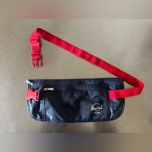 Herschel Supply Company Navy Blue Belt Bag with Red Strap